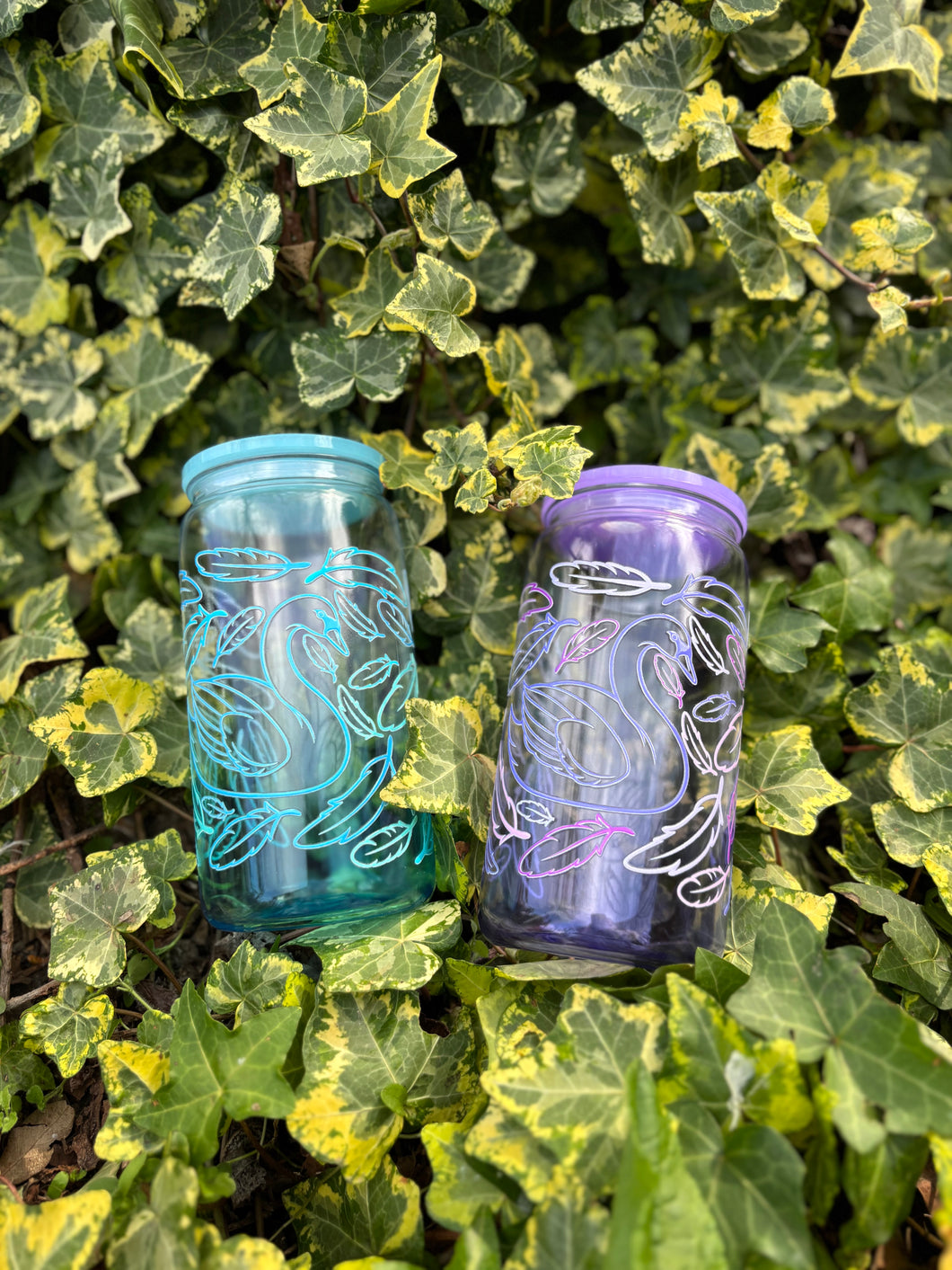 Swan Feathers acrylic tumbler