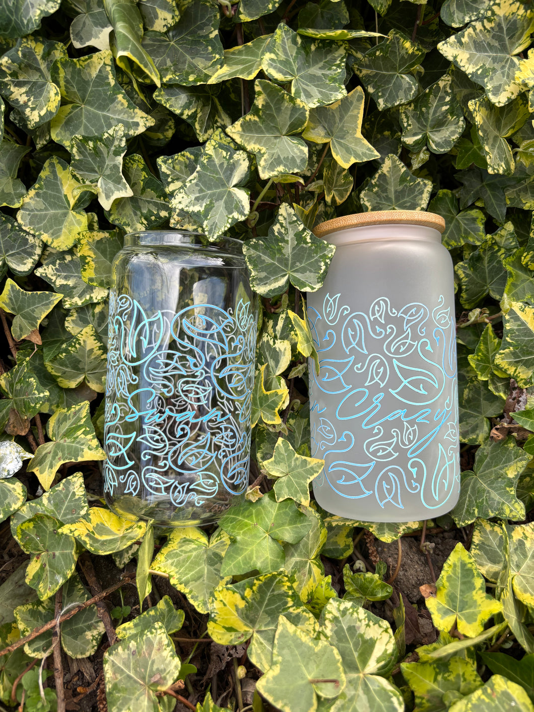 Blue Swan crazy Glass tumbler