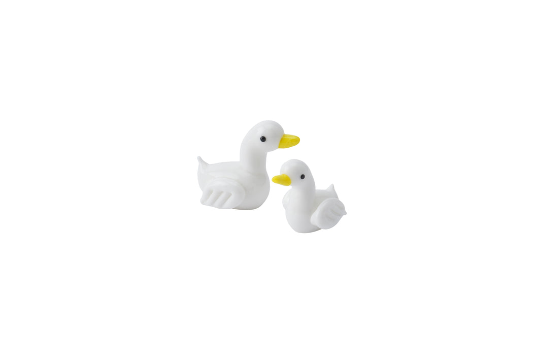 Artisan Glass Set Of 2 Glass Ducks