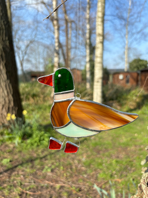 Duck Glass Suncatcher