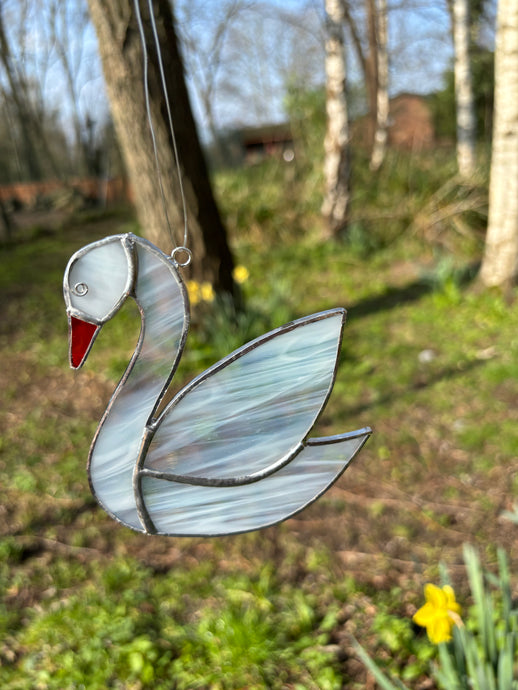 Swan Glass Suncatcher