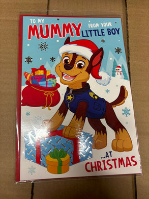 Paw Patrol - Mummy from your little boy Christmas Card