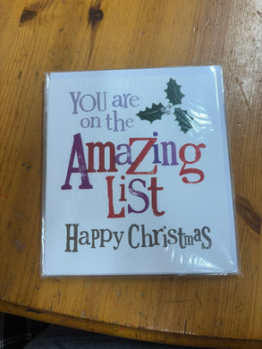 Christmas card - Amazing list