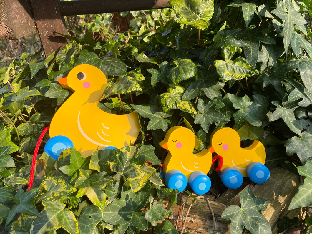 DUCK FAMILY WOODEN PULL TOY