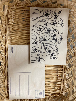 Swans Wooden Postcard